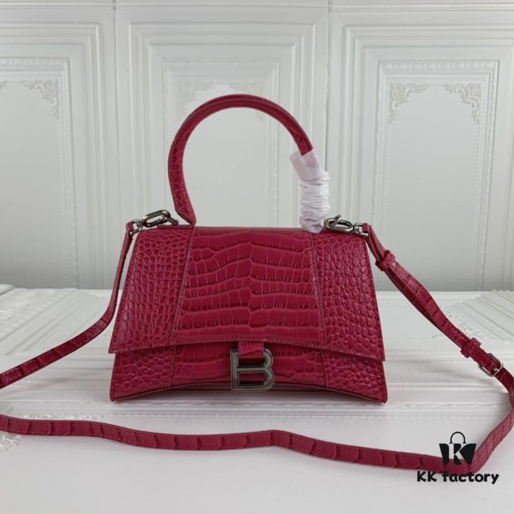 6930e32c6e68136f4d9b2594 New Arrival☀Balencia Paris Home, This Season's Highlight Crocodile-Textured Black Hourglass Bag