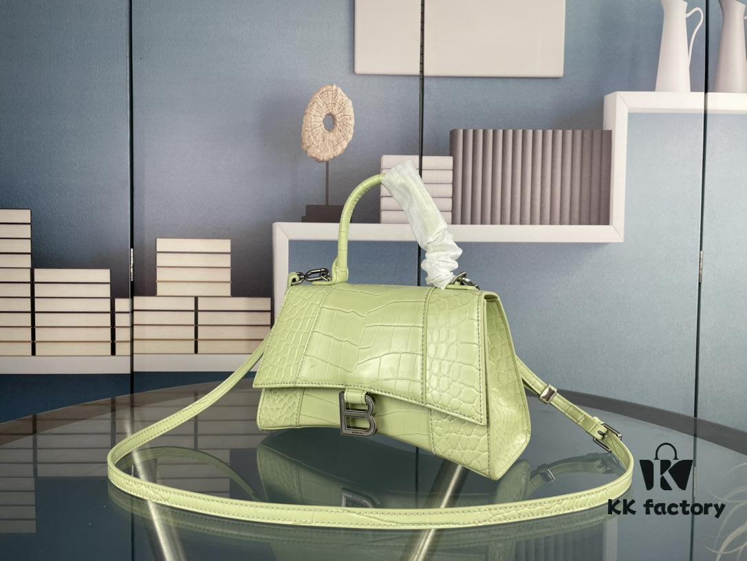 6930e3436e68136f4d9b25bc New Large and Small Size 235 Balencia Paris House, This Season's Highlight Crocodile Texture Hourglass Bag with Unique Signature Curved Shape