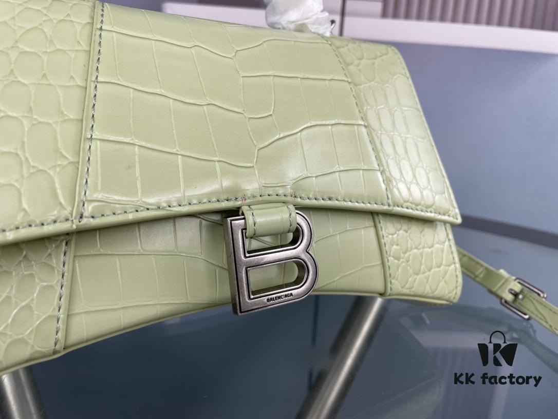 6930e3446e68136f4d9b25bf New Large and Small Size 235 Balencia Paris House, This Season's Highlight Crocodile Texture Hourglass Bag with Unique Signature Curved Shape