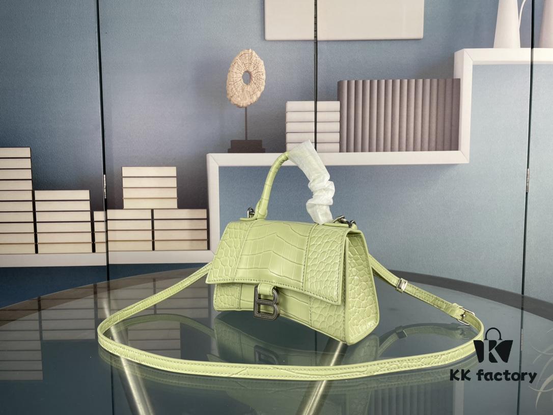 6930e3476e68136f4d9b25c5 New Large and Small Size 235 Balencia Paris House, This Season's Highlight Crocodile Texture Hourglass Bag