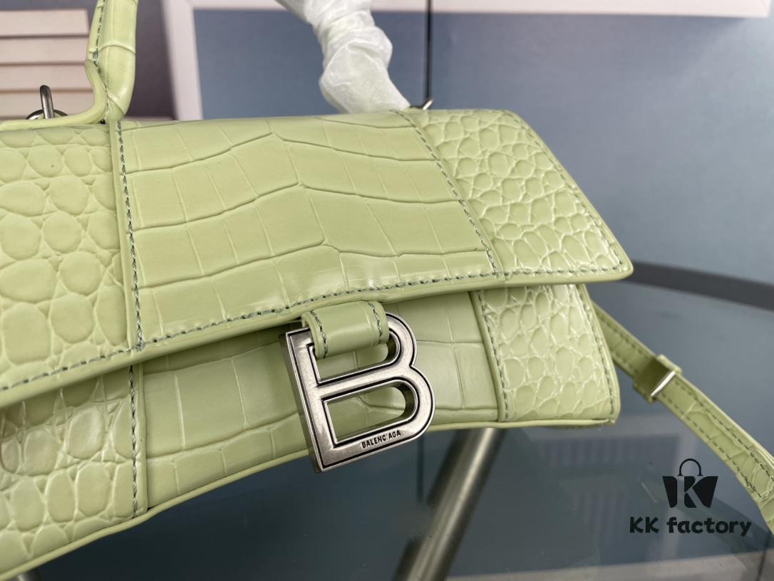 6930e3486e68136f4d9b25c6 New Large and Small Size 235 Balencia Paris House, This Season's Highlight Crocodile Texture Hourglass Bag