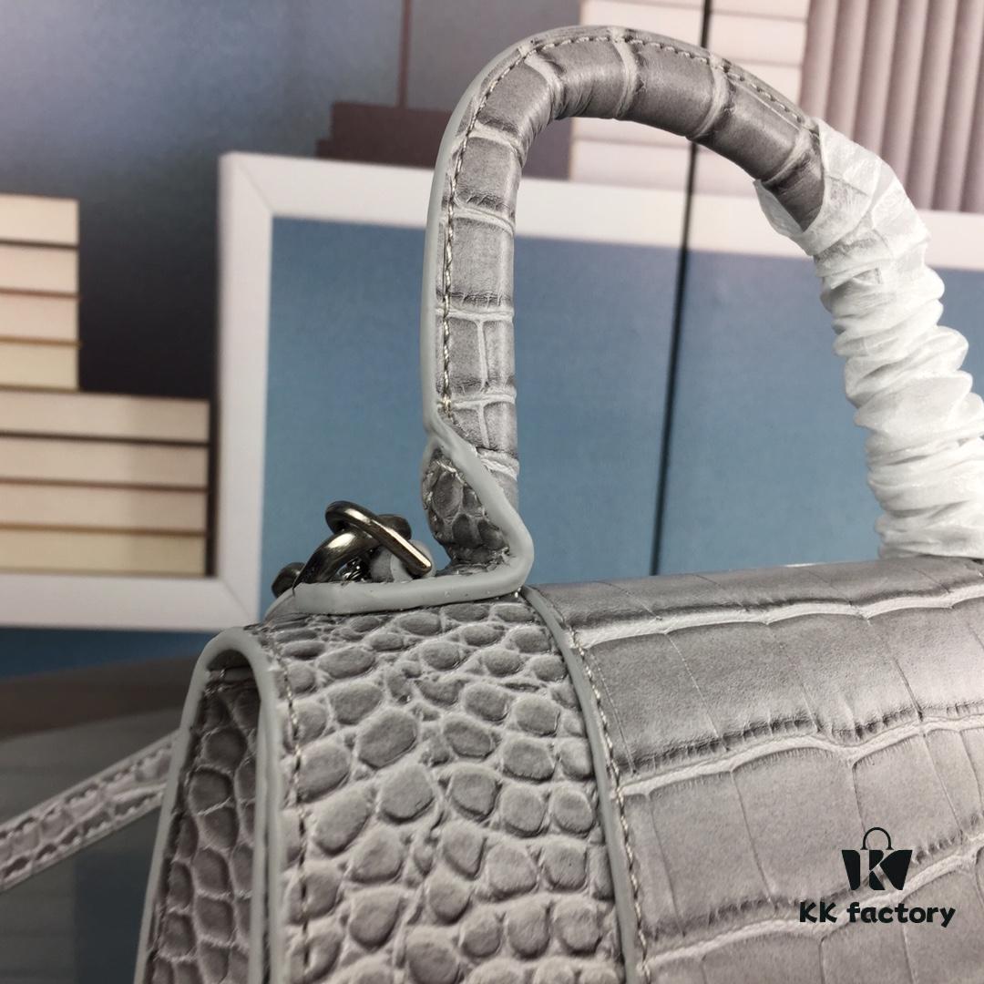 6930e34d6e68136f4d9b25cd New Large and Small Size 235 Balencia Paris House, This Season's Highlight Crocodile Texture Hourglass Bag with Unique Signature Curved Silhouette