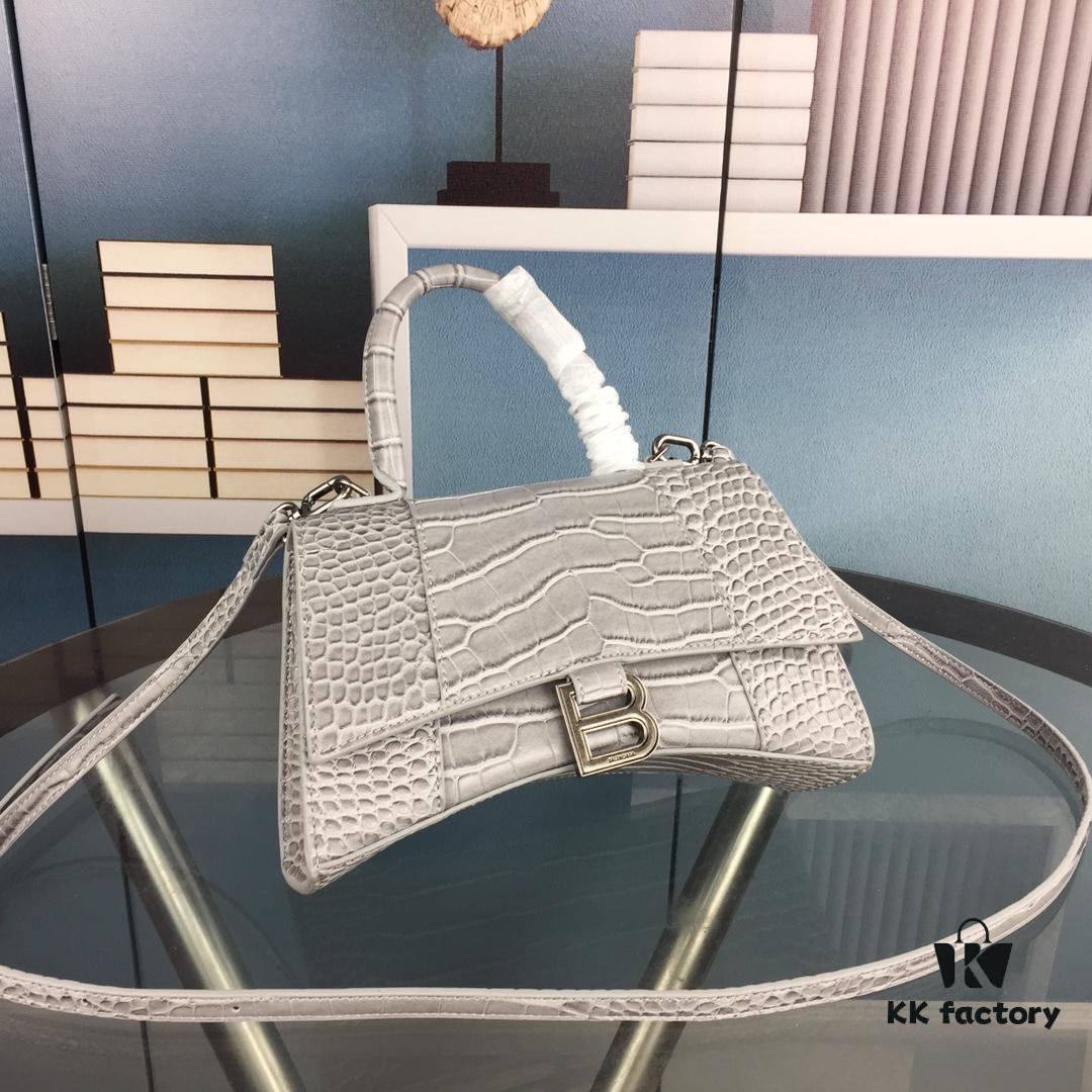 6930e34f6e68136f4d9b25d0 New Large and Small 235 Balencia Paris House, This Season's Highlight Crocodile Texture Hourglass Bag