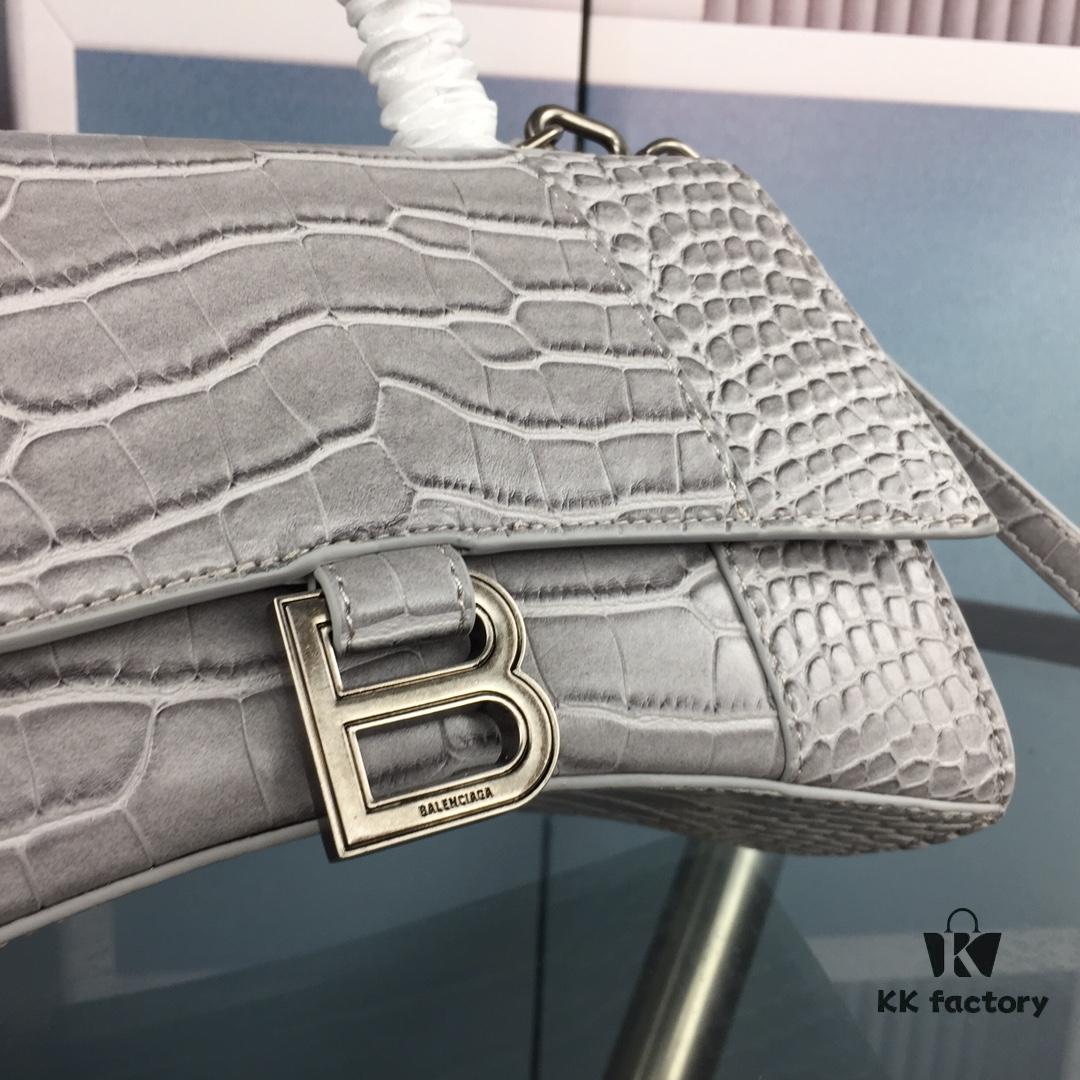 6930e3536e68136f4d9b25d6 New Large and Small 235 Balencia Paris House, This Season's Highlight Crocodile Texture Hourglass Bag