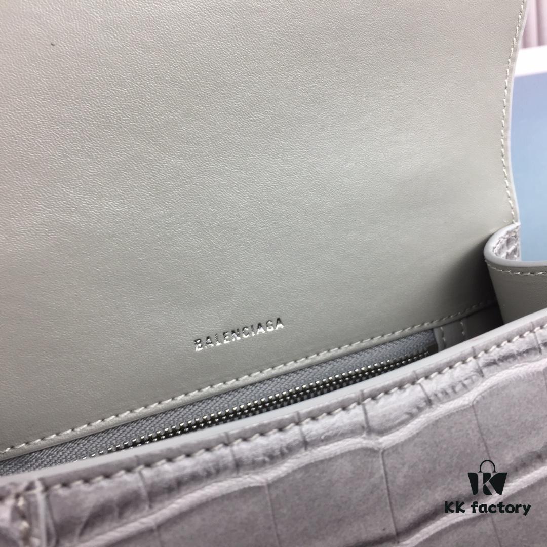6930e3566e68136f4d9b25d8 New Large and Small 235 Balencia Paris House, This Season's Highlight Crocodile Texture Hourglass Bag