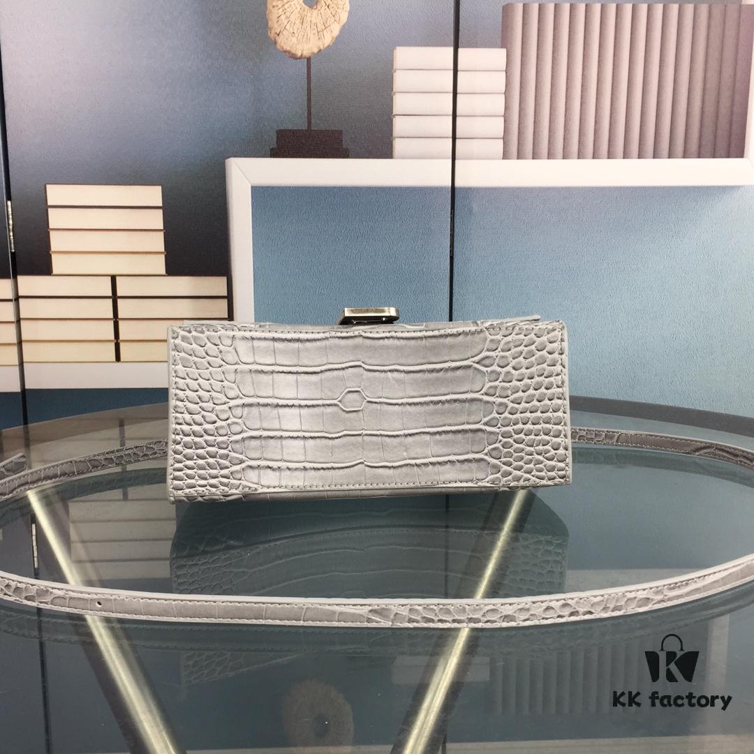 6930e3576e68136f4d9b25d9 New Large and Small 235 Balencia Paris House, This Season's Highlight Crocodile Texture Hourglass Bag