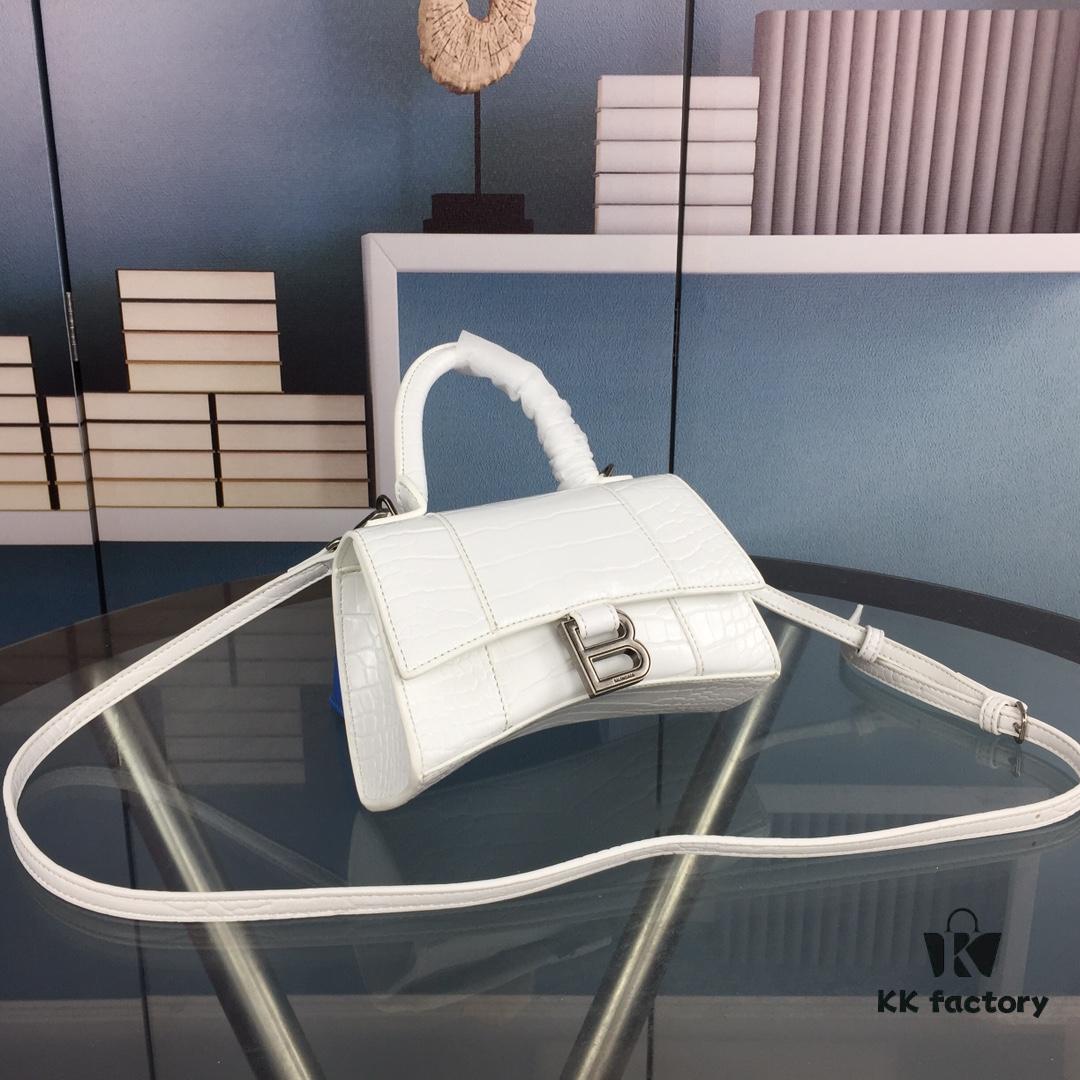 6930e35e6e68136f4d9b25e5 New Large/Small 235 Balencia Paris House, This Season's Highlight Crocodile Texture Hourglass Bag