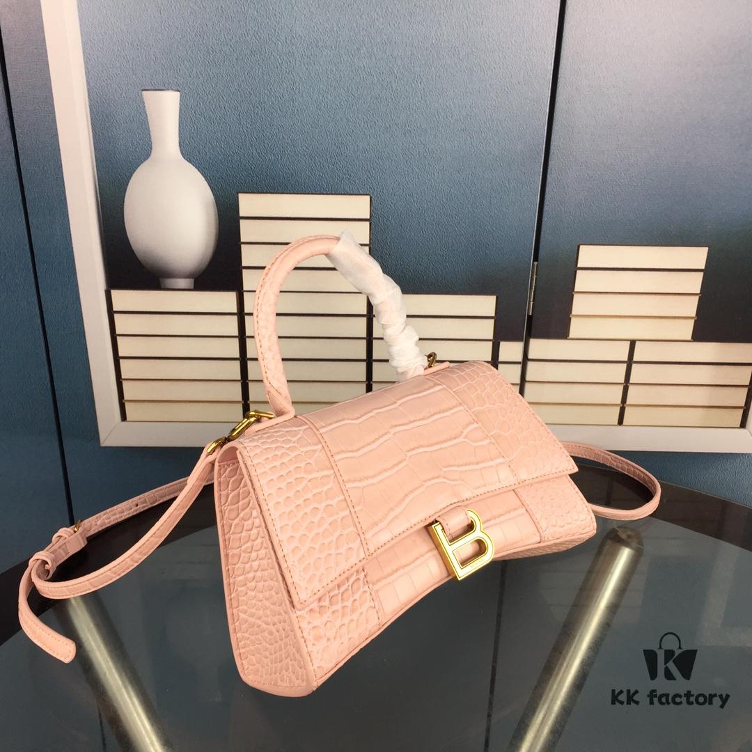 6930e3676e68136f4d9b25f1 New Large and Small Size 235 Balencia Paris House This Season's Heavyweight Crocodile Texture Hourglass Bag