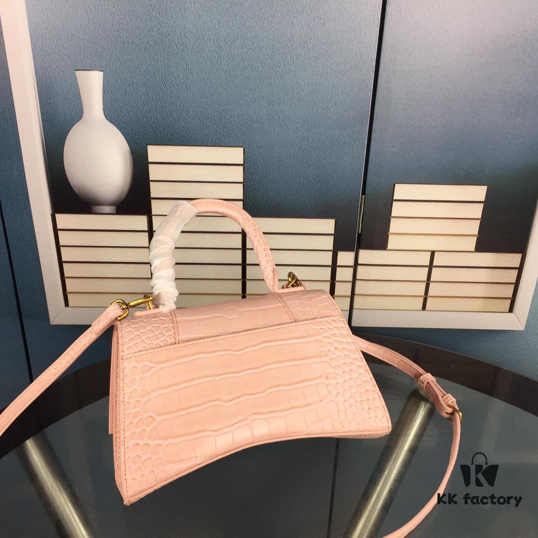 6930e3676e68136f4d9b25f2 New Large and Small Size 235 Balencia Paris House This Season's Heavyweight Crocodile Texture Hourglass Bag