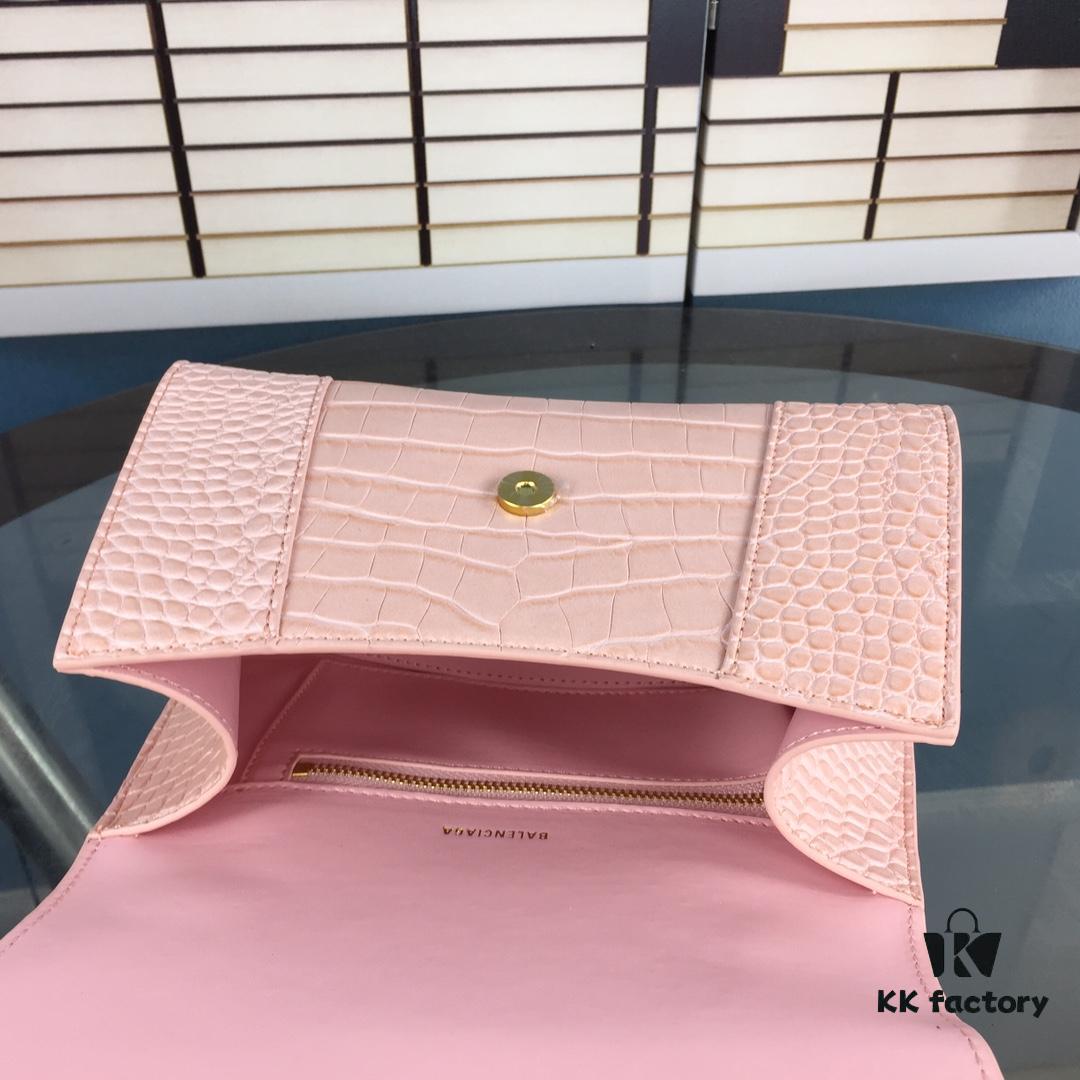 6930e3696e68136f4d9b25f5 New Large and Small Size 235 Balencia Paris House This Season's Heavyweight Crocodile Texture Hourglass Bag