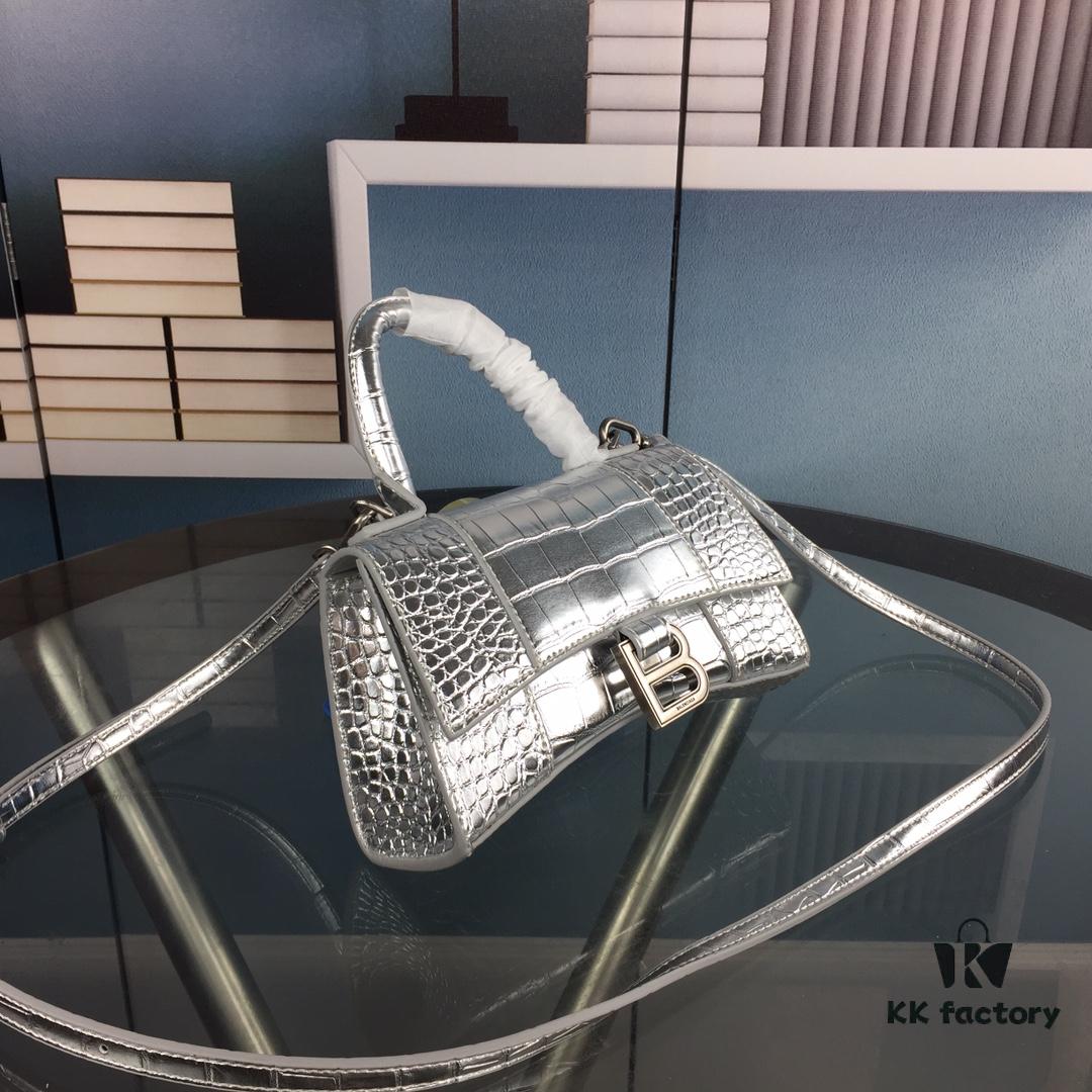 6930e3726e68136f4d9b25ff New Large/Small 235 Balencia Paris House, This Season's Highlight Crocodile Texture Hourglass Bag