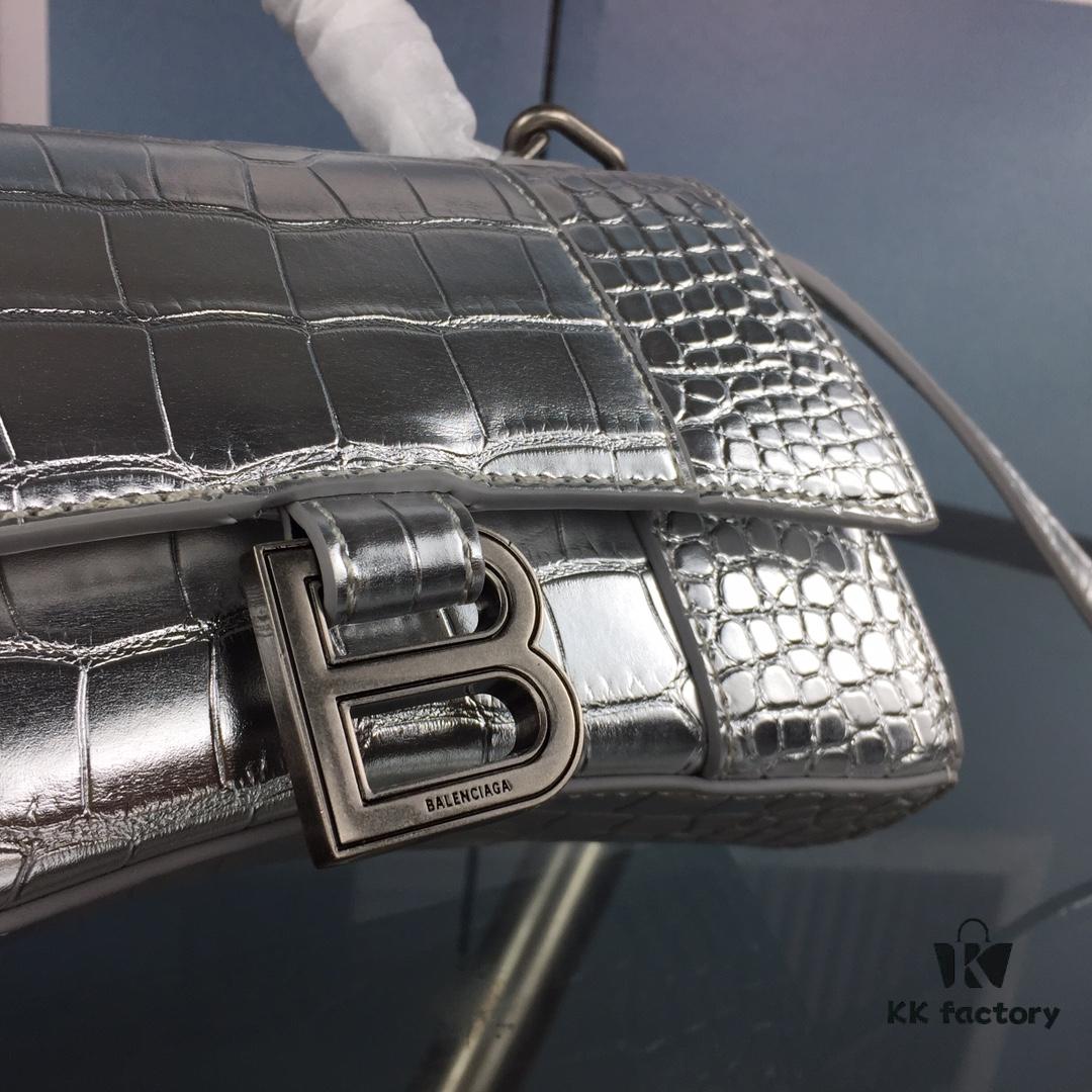 6930e3736e68136f4d9b2601 New Large/Small 235 Balencia Paris House, This Season's Highlight Crocodile Texture Hourglass Bag