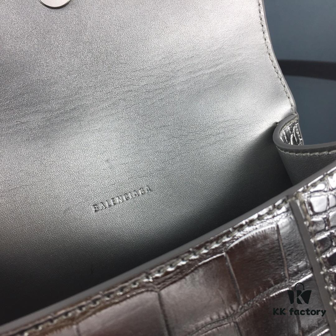 6930e3786e68136f4d9b2607 New Large/Small 235 Balencia Paris House, This Season's Highlight Crocodile Texture Hourglass Bag
