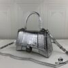 6930e3796e68136f4d9b260b New Large and Small 235 Balencia Paris House, This Season's Heavyweight Crocodile Texture Hourglass Bag