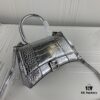 6930e37b6e68136f4d9b260e New Large and Small 235 Balencia Paris House, This Season's Heavyweight Crocodile Texture Hourglass Bag