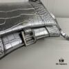 6930e37b6e68136f4d9b260f New Large and Small 235 Balencia Paris House, This Season's Heavyweight Crocodile Texture Hourglass Bag
