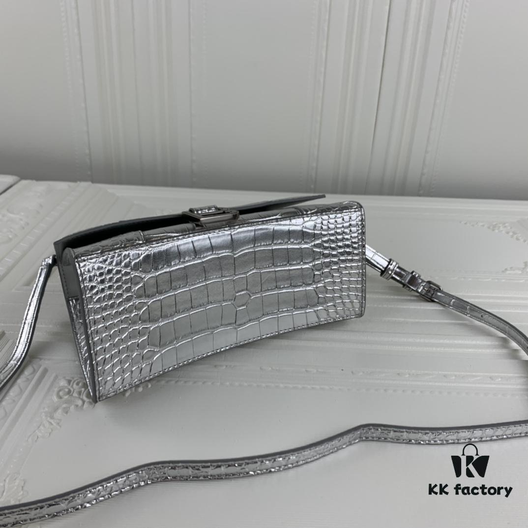 6930e37d6e68136f4d9b2610 New Large and Small 235 Balencia Paris House, This Season's Heavyweight Crocodile Texture Hourglass Bag