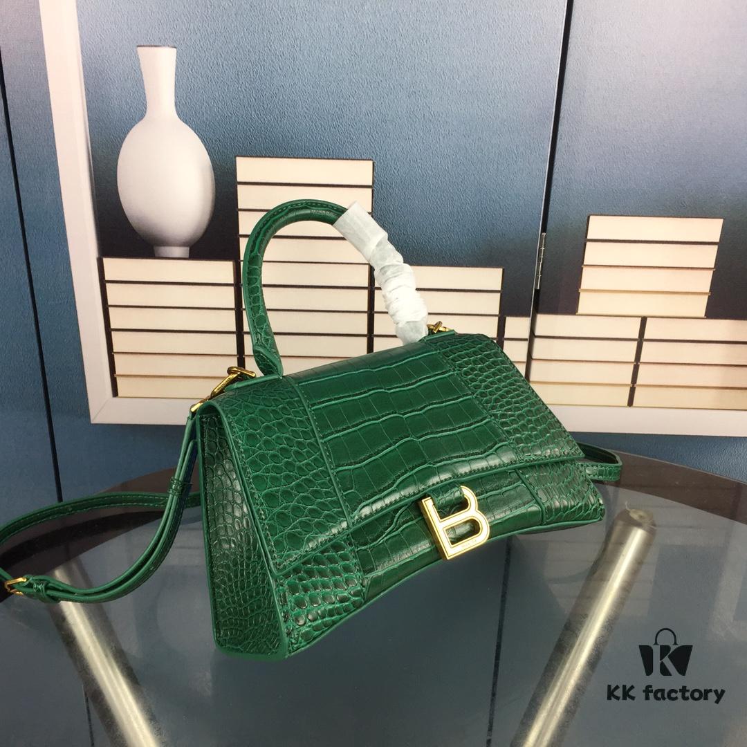 6930e37f6e68136f4d9b2614 New Large and Small Size 235 Balencia Paris, This Season's Highlight Crocodile Texture Hourglass Bag