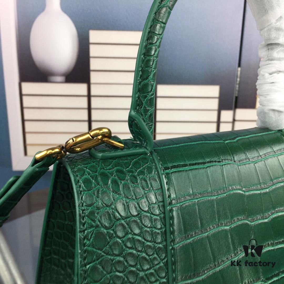 6930e3816e68136f4d9b2616 New Large and Small Size 235 Balencia Paris, This Season's Highlight Crocodile Texture Hourglass Bag