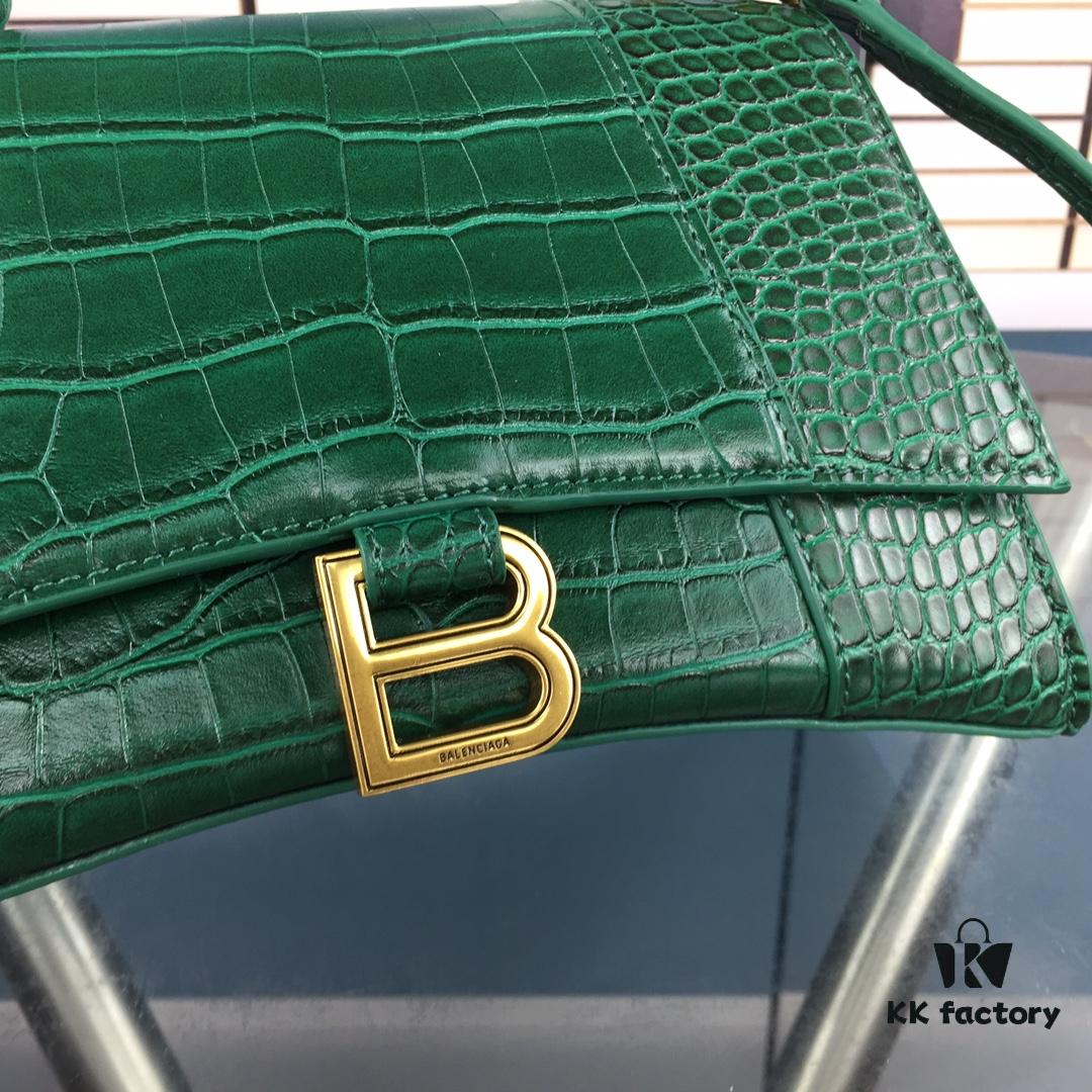 6930e3816e68136f4d9b2618 New Large and Small Size 235 Balencia Paris, This Season's Highlight Crocodile Texture Hourglass Bag