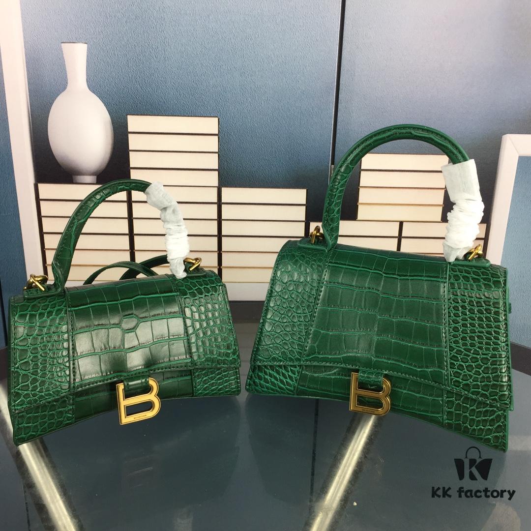 6930e3856e68136f4d9b261b New Large and Small Size 235 Balencia Paris, This Season's Highlight Crocodile Texture Hourglass Bag