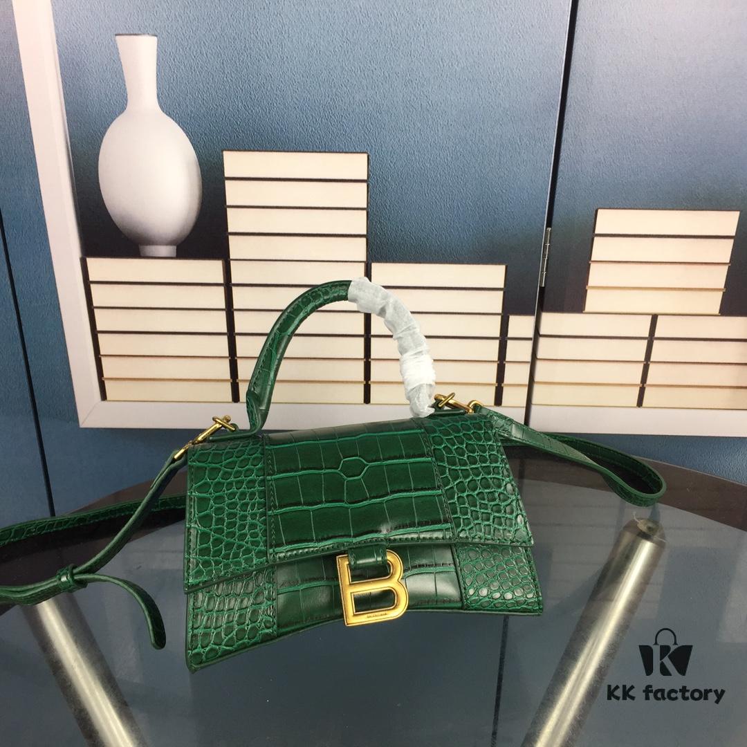 6930e3856e68136f4d9b261c New Large and Small Size 235 Balencia Paris, This Season's Highlight Crocodile Texture Hourglass Bag