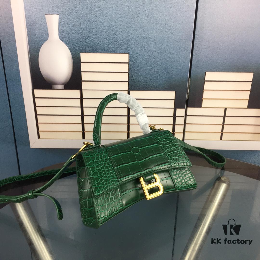 6930e3866e68136f4d9b261d New Large and Small Size 235 Balencia Paris, This Season's Highlight Crocodile Texture Hourglass Bag