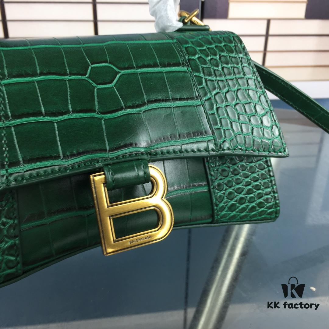 6930e3886e68136f4d9b2621 New Large and Small Size 235 Balencia Paris, This Season's Highlight Crocodile Texture Hourglass Bag