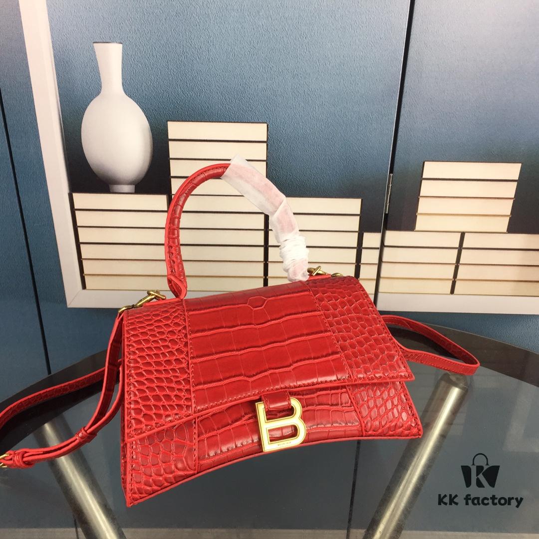 6930e38b6e68136f4d9b2625 New Large/Small 235 Balencia Paris House, This Season's Highlight Crocodile Texture Hourglass Bag