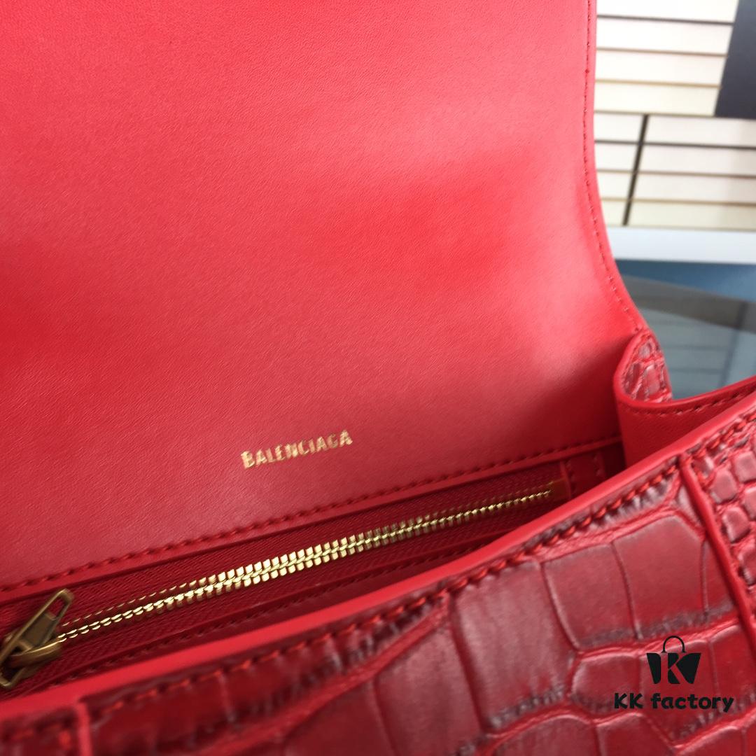 6930e3906e68136f4d9b262d New Large/Small 235 Balencia Paris House, This Season's Highlight Crocodile Texture Hourglass Bag