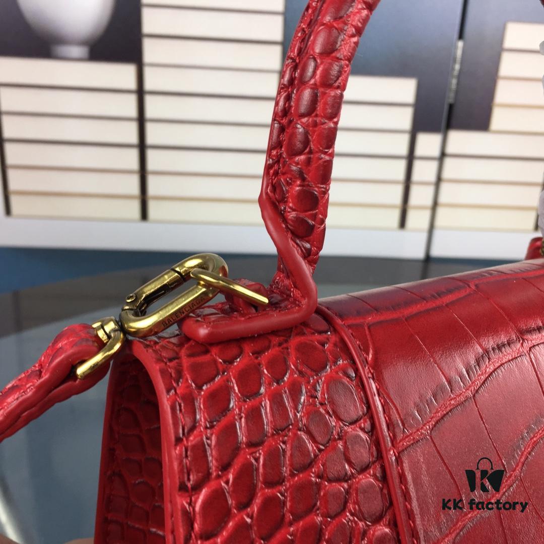 6930e3936e68136f4d9b2632 New Large and Small Size 235 Balencia Paris House, This Season's Highlight Crocodile Texture Hourglass Bag with Signature Arc Shape