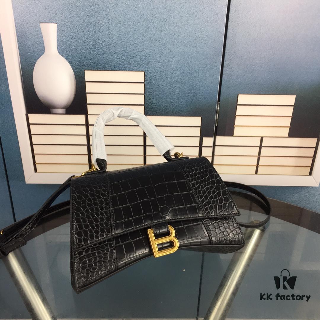 6930e3966e68136f4d9b2637 New Arrival Large and Small Size 235 Balencia Paris, This Season's Highlight Crocodile Texture Hourglass Bag