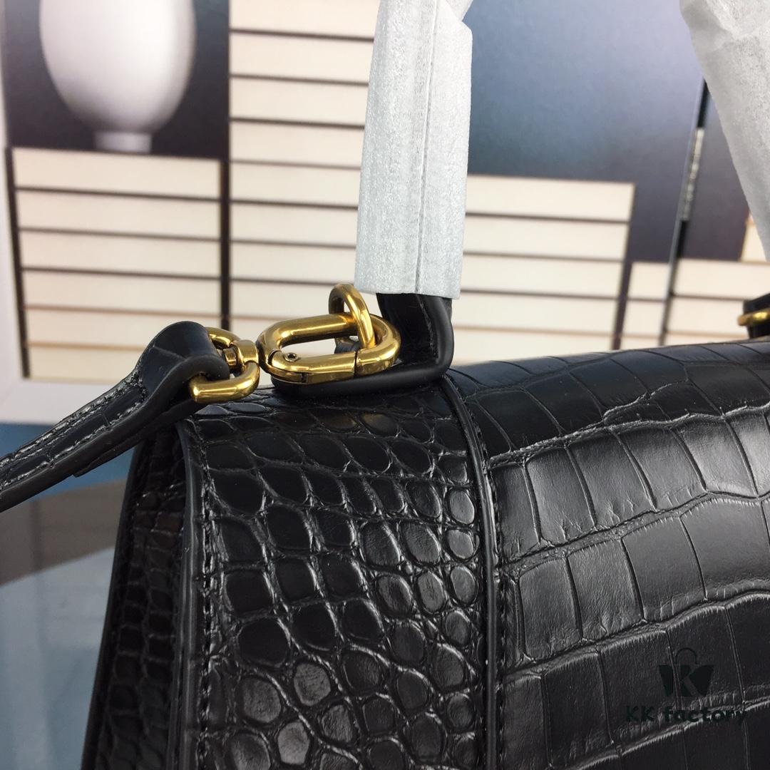 6930e3986e68136f4d9b263a New Arrival Large and Small Size 235 Balencia Paris, This Season's Highlight Crocodile Texture Hourglass Bag