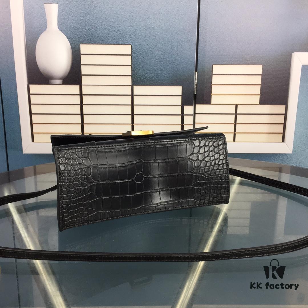 6930e3986e68136f4d9b263d New Arrival Large and Small Size 235 Balencia Paris, This Season's Highlight Crocodile Texture Hourglass Bag