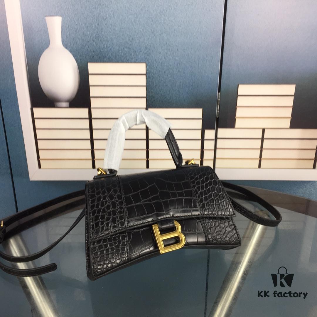 New Large/Small 235 Balencia Paris House, This Season's Highlight: Crocodile Texture Hourglass Bag