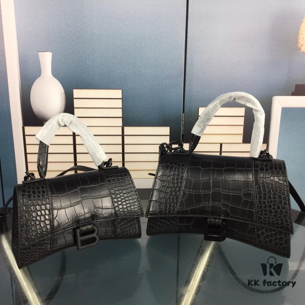 6930e3a46e68136f4d9b2650 New Large/Small Size 235 Balencia Paris, This Season's Highlight Crocodile Texture Hourglass Bag