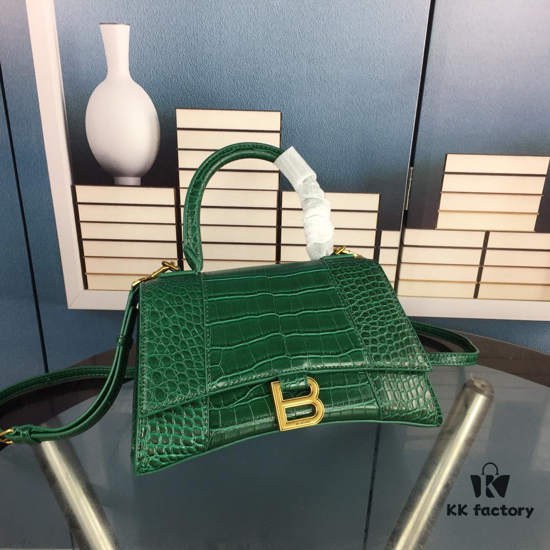 6930e3a66e68136f4d9b2652 New Large and Small Size 235 Balencia Paris, This Season's Highlight Crocodile Texture Hourglass Bag