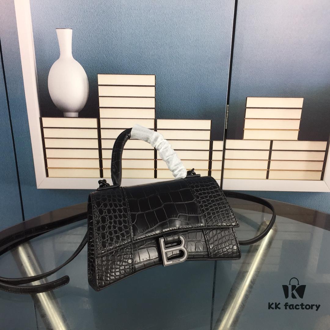 6930e3a76e68136f4d9b2654 New Large/Small Size 235 Balencia Paris, This Season's Highlight Crocodile Texture Hourglass Bag
