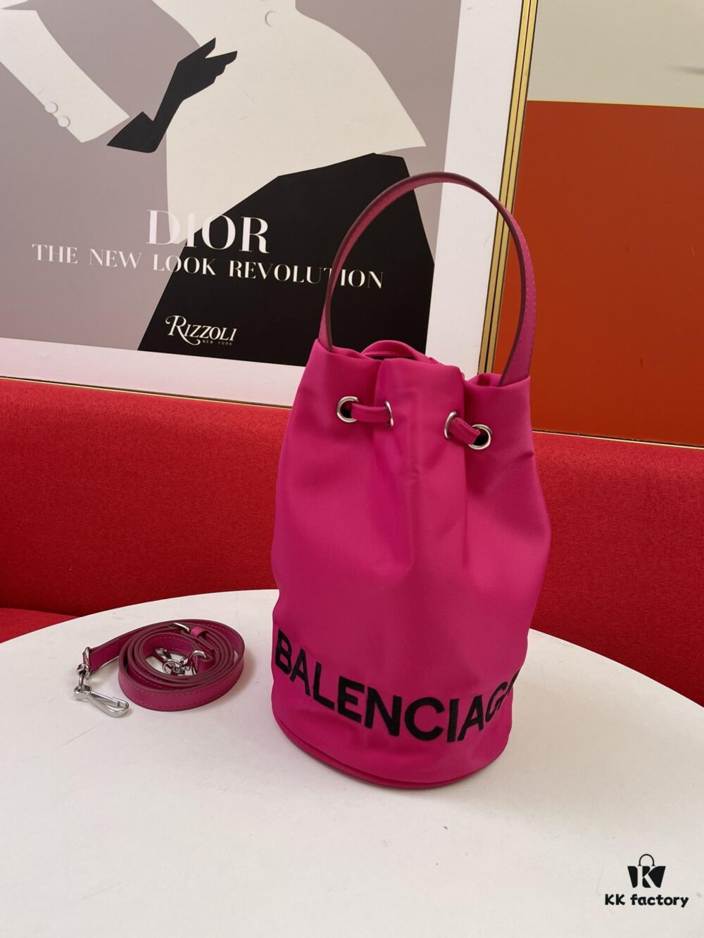 6930e3ee6e68136f4d9b26ce BALENCIAGA Spring Summer New Arrival NAVY CABAS Bucket Bag
