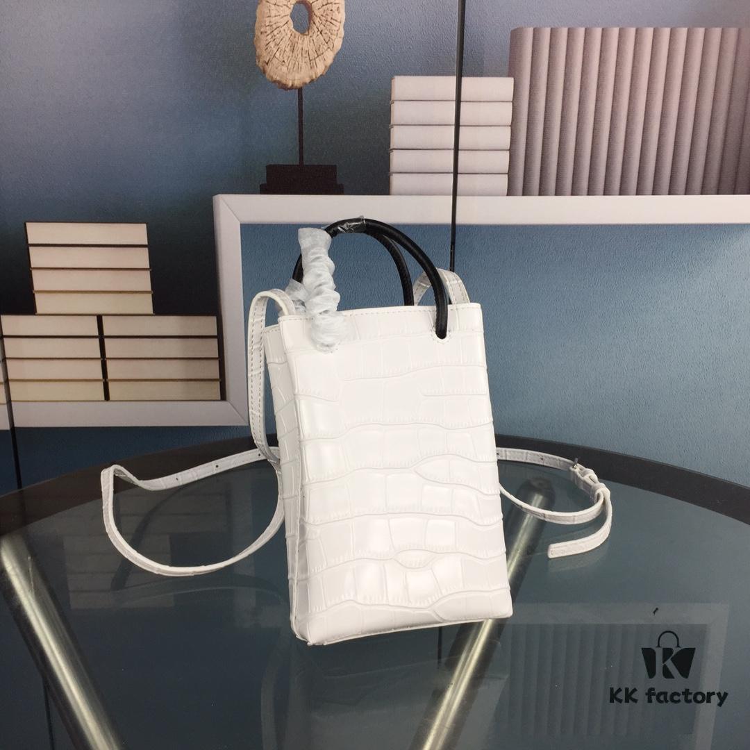 6930e4236e68136f4d9b2723 Crocodile Texture 🔥Balenciaga Phone Bag