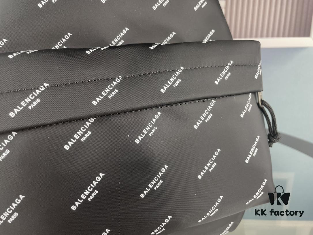 6930e4286e68136f4d9b272b New Arrival BALENCIAGA Paris Fashion Backpack, High-Quality Screen-Printed Cotton Canvas Bag with Zippered Front Compartment