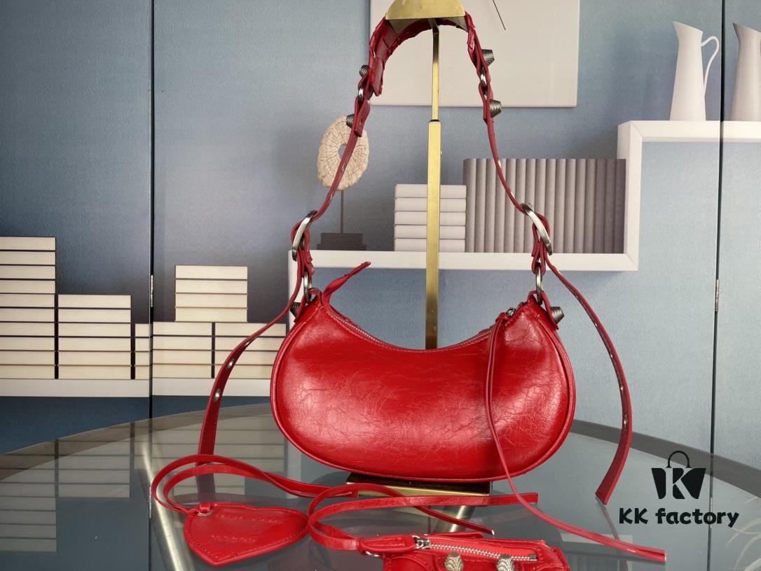 New Color [Small] Balenciaga Latest Le Cagole Half-Moon Crossbody Bag