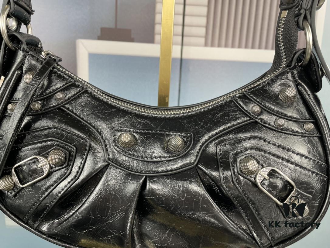 6930e4436e68136f4d9b2755 Balenciaga Le Cagole Crescent Shoulder Bag - Small Size