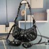 6930e46a6e68136f4d9b2789 Mini Crocodile Texture - Balenciaga Le Cagole Half-Moon Crossbody Bag