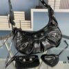 6930e46d6e68136f4d9b278f Mini Crocodile Texture - Balenciaga Le Cagole Half-Moon Crossbody Bag