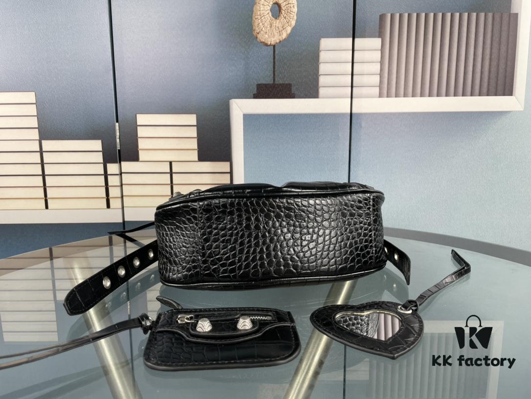 6930e46e6e68136f4d9b2790 Mini Crocodile Texture - Balenciaga Le Cagole Half-Moon Crossbody Bag