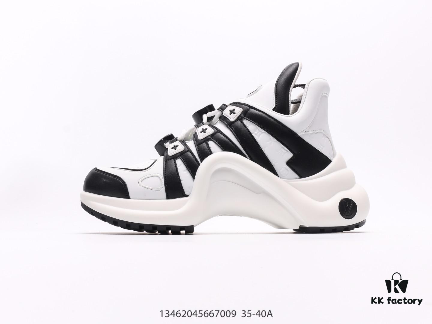 Louis Vuitton Arch Light Sneakers LV Genuine Leather Color-Block Cushioned Mesh Athletic Bow Dance Retro Dad Sneakers