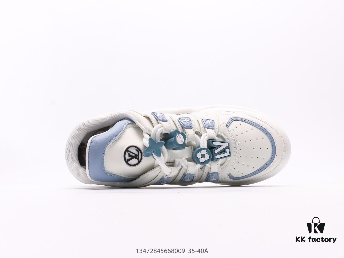 Louis Vuitton Arch Light Sneakers LV Genuine Leather Color-Block Shock-Absorbing Mesh Athletic Bow Dance Retro Dad Sneakers