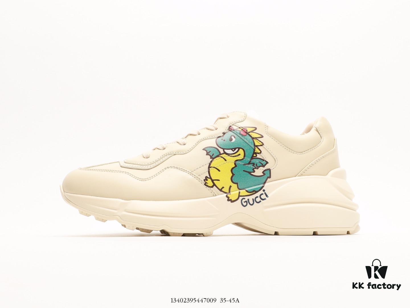 6930e5516e68136f4d9b2923 Gucci Rhyton Vintage Trainer Sneaker, Gucci Dad Shoe 3D Leather Horn-Shape Retro Running Shoe