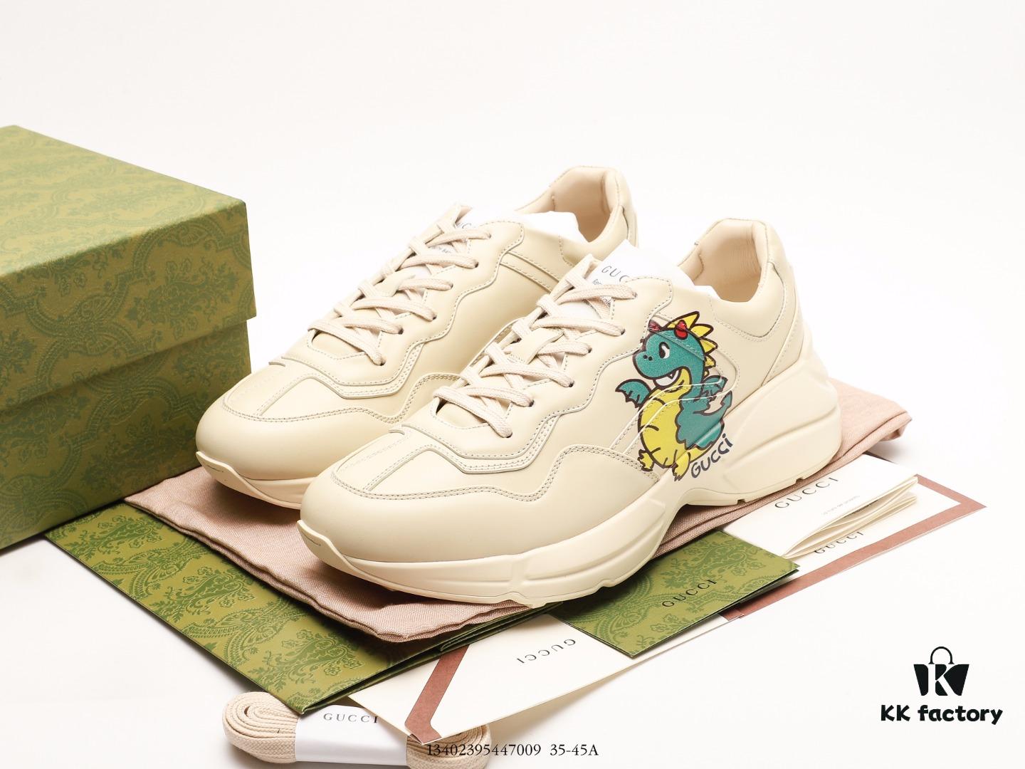 6930e5576e68136f4d9b292e Gucci Rhyton Vintage Trainer Sneaker, Gucci Dad Shoe 3D Leather Horn-Shape Retro Running Shoe